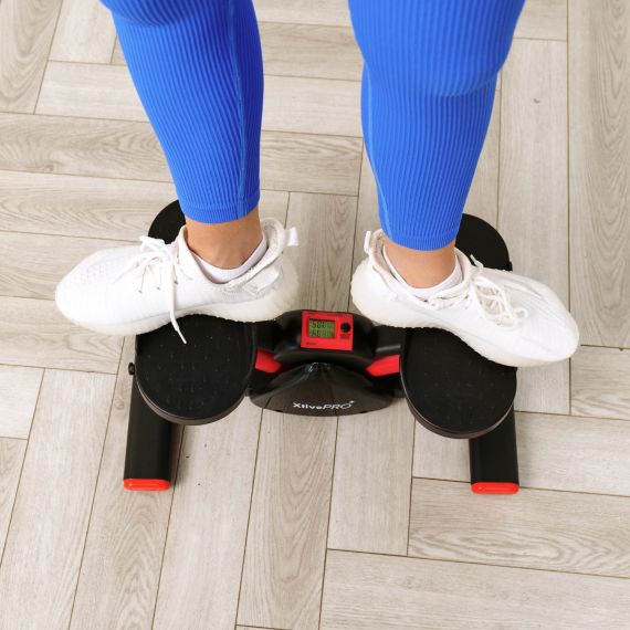 БАЛАНСИРОВОЧНЫЙ СТЕППЕР DFC XTIVEPRO С ЭСПАНДЕРАМИ, ЧЕРНО-КРАСНЫЙ