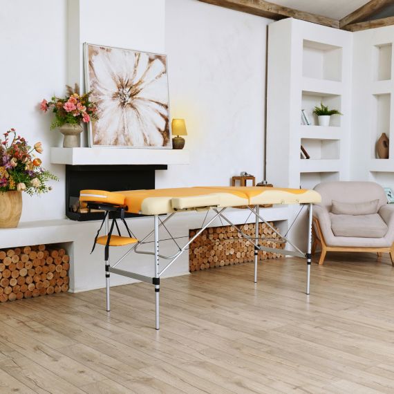 МАССАЖНЫЙ СТОЛ DFC NIRVANA ELEGANT PREMIUM, ЦВЕТ ОРАНЖЕВО-БЕЖЕВЫЙ