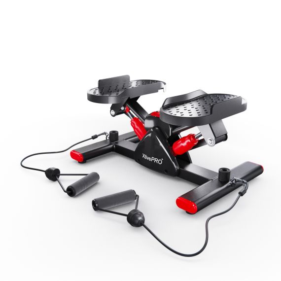 БАЛАНСИРОВОЧНЫЙ СТЕППЕР DFC XTIVEPRO С ЭСПАНДЕРАМИ, ЧЕРНО-КРАСНЫЙ