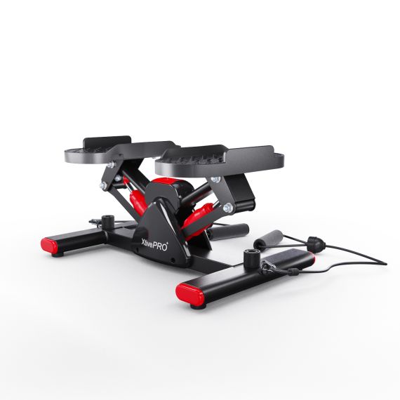 БАЛАНСИРОВОЧНЫЙ СТЕППЕР DFC XTIVEPRO С ЭСПАНДЕРАМИ, ЧЕРНО-КРАСНЫЙ