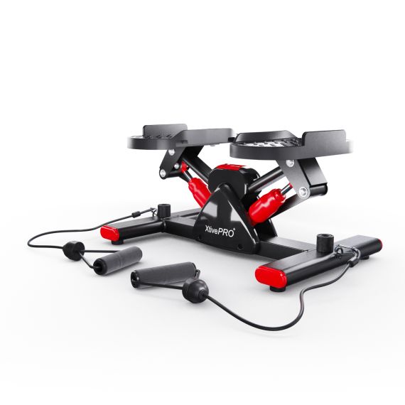 БАЛАНСИРОВОЧНЫЙ СТЕППЕР DFC XTIVEPRO С ЭСПАНДЕРАМИ, ЧЕРНО-КРАСНЫЙ