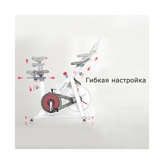 ВЕЛОТРЕНАЖЕР YESOUL SMART SPINNING BIKE V1 PLUSE БЕЛЫЙ
