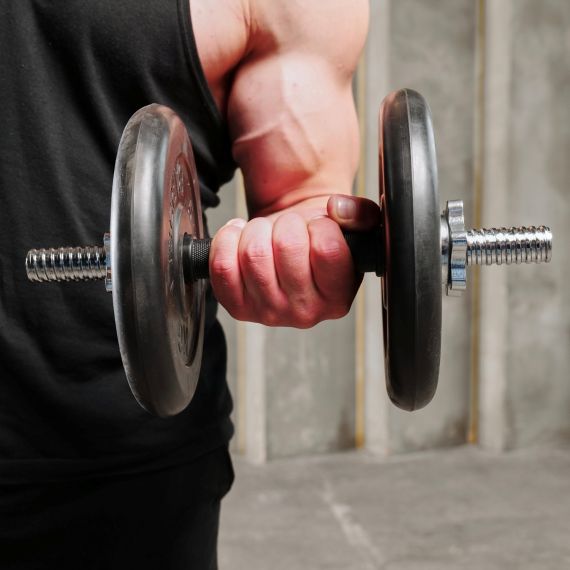 ГРИФ ГАНТЕЛЬНЫЙ С ОБРЕЗИНЕННОЙ РУЧКОЙ 350 ММ / ДИАМЕТР 26 ММ