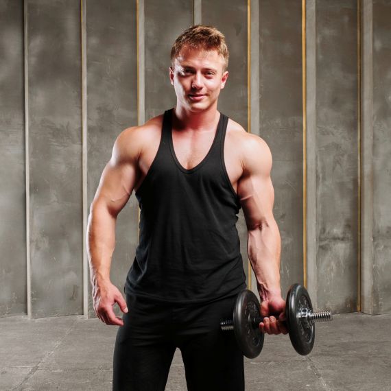 ГРИФ ГАНТЕЛЬНЫЙ С ОБРЕЗИНЕННОЙ РУЧКОЙ 350 ММ / ДИАМЕТР 30 ММ