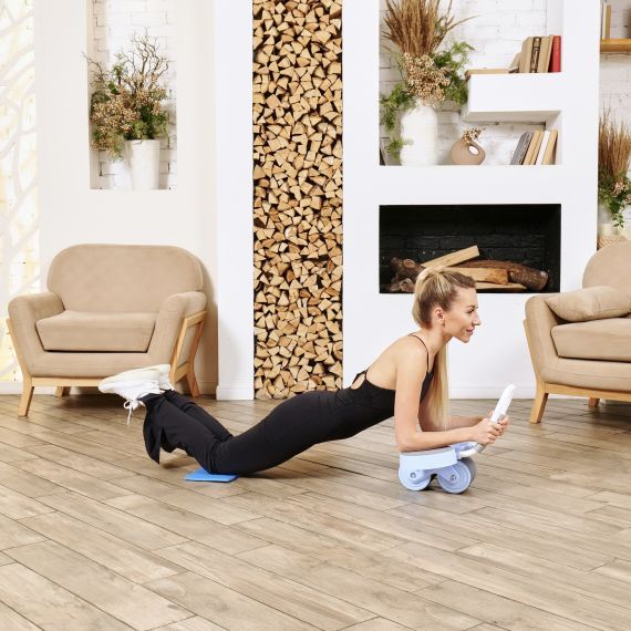 ТРЕНАЖЁР ДЛЯ ПРЕССА AB ROLLER SND ГОЛУБОЙ С КОВРИКОМ 34 Х 17 X 0.6 CМ