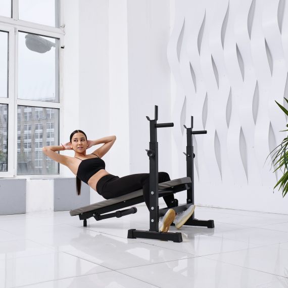 СКАМЬЯ СО СТОЙКАМИ ПОД ШТАНГУ DFC D6453L