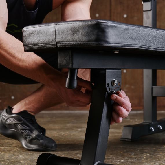 УСИЛЕННАЯ СКАМЬЯ СО СТОЙКАМИ ПОД ШТАНГУ DFC MELKIN