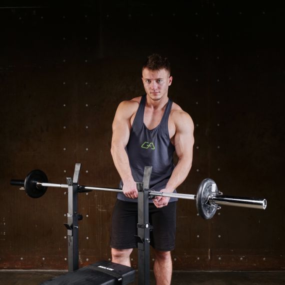 УСИЛЕННАЯ СКАМЬЯ СО СТОЙКАМИ ПОД ШТАНГУ DFC MELKIN