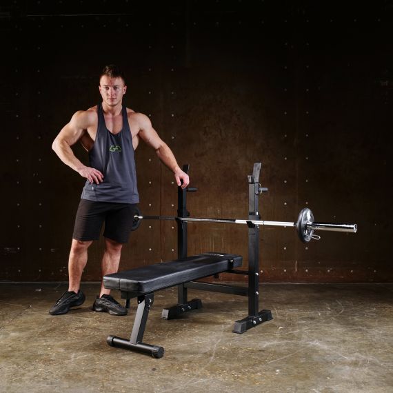 УСИЛЕННАЯ СКАМЬЯ СО СТОЙКАМИ ПОД ШТАНГУ DFC MELKIN