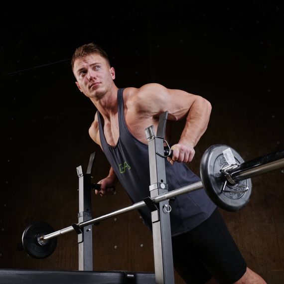 УСИЛЕННАЯ СКАМЬЯ СО СТОЙКАМИ ПОД ШТАНГУ DFC MELKIN