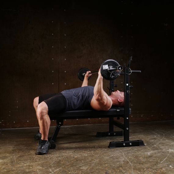 УСИЛЕННАЯ СКАМЬЯ СО СТОЙКАМИ ПОД ШТАНГУ DFC MELKIN