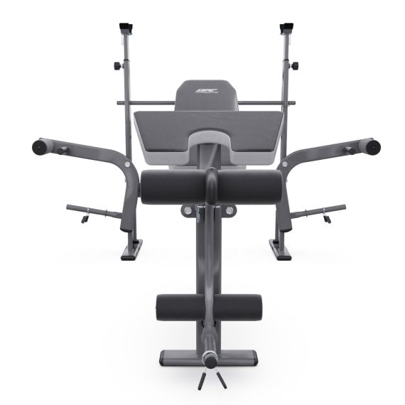 СКАМЬЯ СО СТОЙКАМИ ПОД ШТАНГУ DFC D702 PRO ШИРОКИЙ ХВАТ, С ПАРТОЙ ДЛЯ БИЦЕПСА