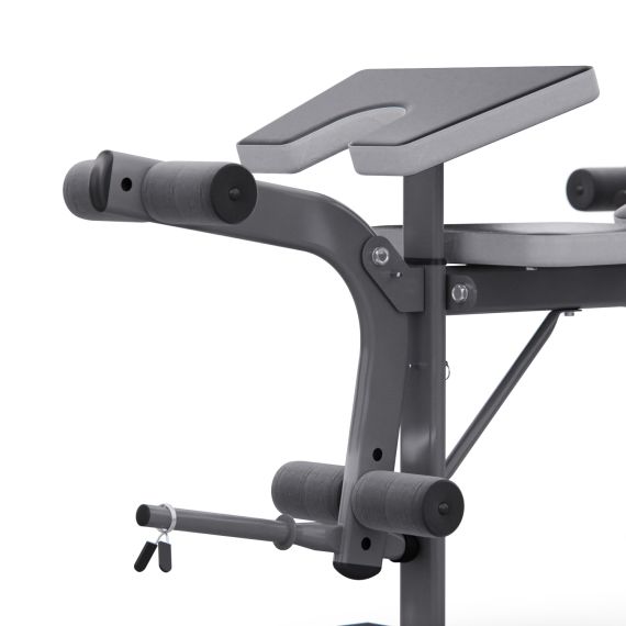 СКАМЬЯ СО СТОЙКАМИ ПОД ШТАНГУ DFC D702 PRO ШИРОКИЙ ХВАТ, С ПАРТОЙ ДЛЯ БИЦЕПСА