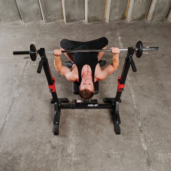 ПРЯМАЯ СКАМЬЯ СО СТОЙКАМИ ПОД ШТАНГУ DFC AKYEN