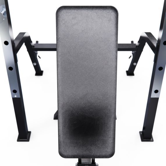 СКАМЬЯ СО СТОЙКАМИ ПОД ШТАНГУ DFC GORILLA ЧЕРНАЯ, С ПАРТОЙ ДЛЯ БИЦЕПСА