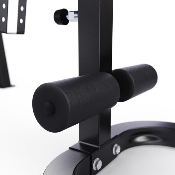 СКАМЬЯ СО СТОЙКАМИ ПОД ШТАНГУ DFC GORILLA ЧЕРНАЯ, С ПАРТОЙ ДЛЯ БИЦЕПСА