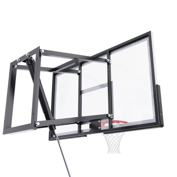 БАСКЕТБОЛЬНЫЙ ЩИТ DFC СО СЪЁМНЫМ РЕГУЛЯТОРОМ ВЫСОТЫ, СТЕКЛО 6 ММ, 136 Х 80 СМ