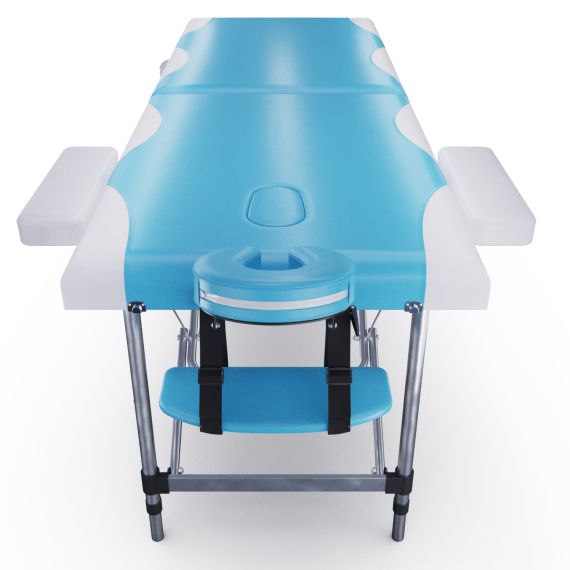 МАССАЖНЫЙ СТОЛ DFC NIRVANA ELEGANT, 186 X 70 СМ, ТОЛЩИНА 5 СМ, БЕЛО-ГОЛУБОЙ