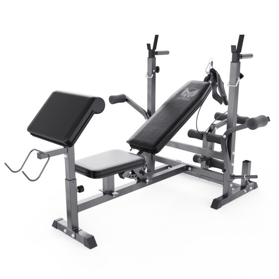 СКАМЬЯ СО СТОЙКАМИ ПОД ШТАНГУ DFC GYRONETICS GN008 С ПАРТОЙ ДЛЯ БИЦЕПСА