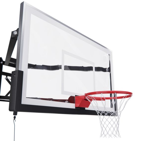 БАСКЕТБОЛЬНЫЙ ЩИТ DFC СО СЪЁМНЫМ РЕГУЛЯТОРОМ ВЫСОТЫ, СТЕКЛО 12 ММ, 180 Х 105 СМ