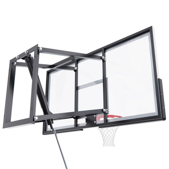БАСКЕТБОЛЬНЫЙ ЩИТ DFC СО СЪЁМНЫМ РЕГУЛЯТОРОМ ВЫСОТЫ, СТЕКЛО 8 ММ, 152 Х 80 СМ