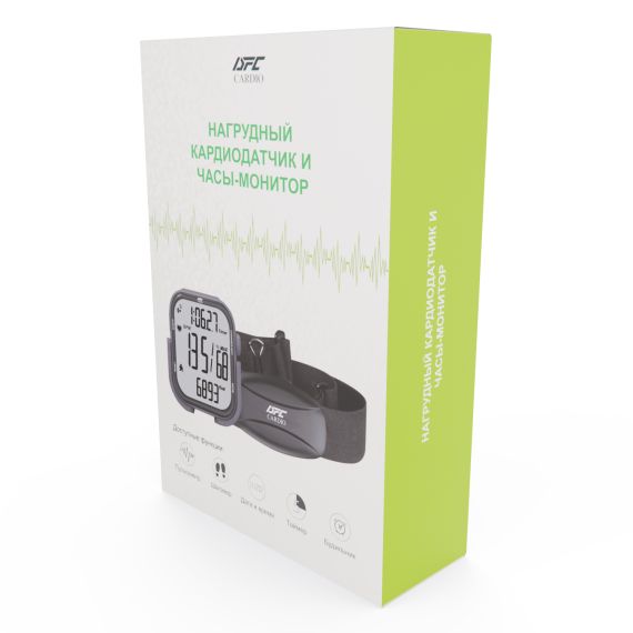 НАГРУДНЫЙ КАРДИОДАТЧИК + ЧАСЫ - МОНИТОР DFC W585C (КОМПЛЕКТ)