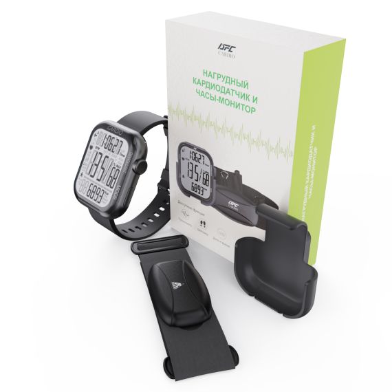НАГРУДНЫЙ КАРДИОДАТЧИК + ЧАСЫ - МОНИТОР DFC W585C (КОМПЛЕКТ)