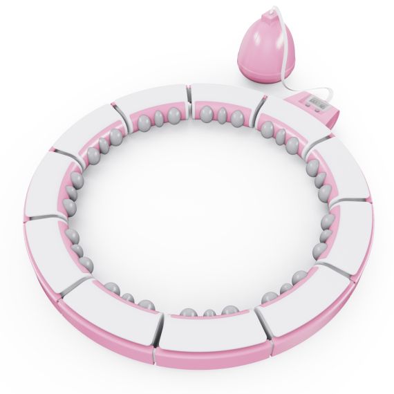 УМНЫЙ ОБРУЧ ДЛЯ ФИТНЕСА DFC ХУЛА-ХУП, 14 ЗВЕНЬЕВ, РОЗОВЫЙ