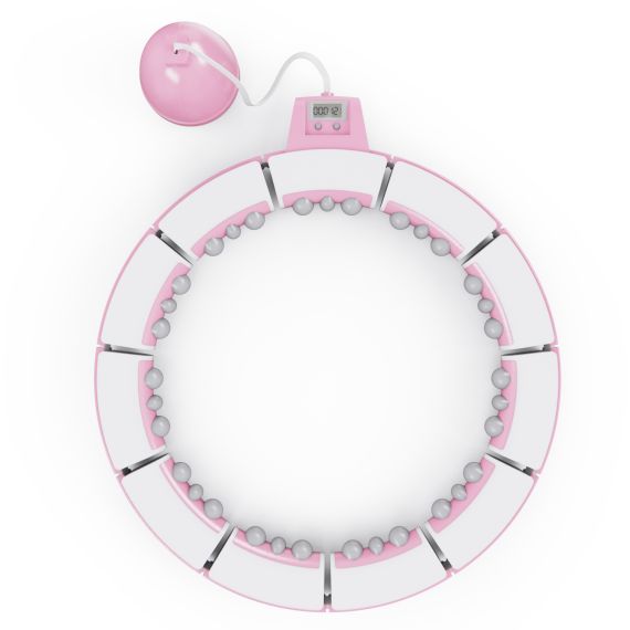 УМНЫЙ ОБРУЧ ДЛЯ ФИТНЕСА DFC ХУЛА-ХУП, 14 ЗВЕНЬЕВ, РОЗОВЫЙ