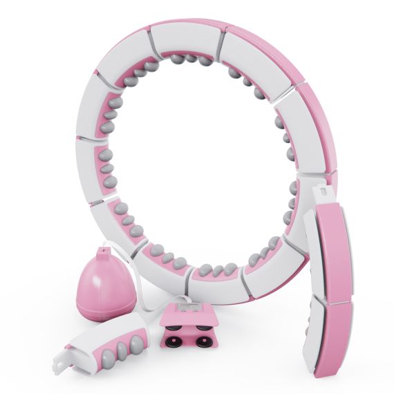 УМНЫЙ ОБРУЧ ДЛЯ ФИТНЕСА DFC ХУЛА-ХУП, 14 ЗВЕНЬЕВ, РОЗОВЫЙ