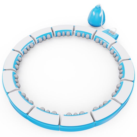 УМНЫЙ ОБРУЧ ДЛЯ ФИТНЕСА DFC ХУЛА-ХУП, 16 ЗВЕНЬЕВ, ГОЛУБОЙ