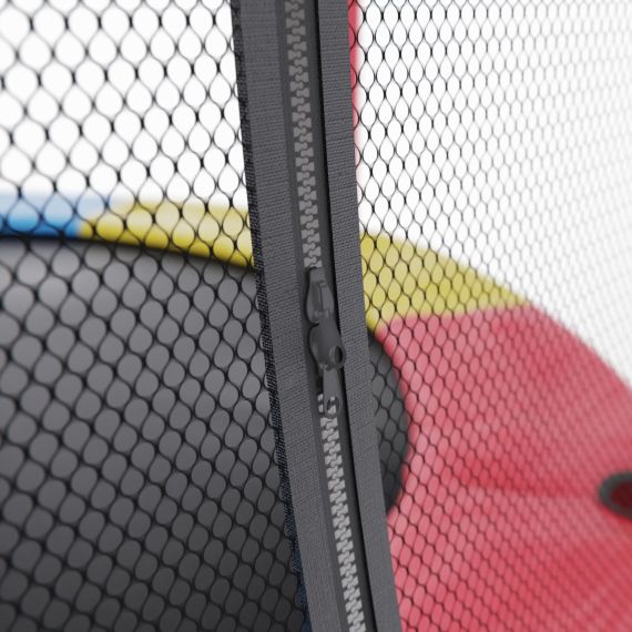 БАТУТ КАРКАСНЫЙ DFC ЦВЕТНОЙ 137 СМ С ЗАЩИТНОЙ СЕТКОЙ