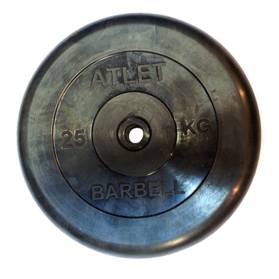 ДИСК ОБРЕЗИНЕННЫЙ BARBELL ATLET 25 КГ / ДИАМЕТР 26 ММ