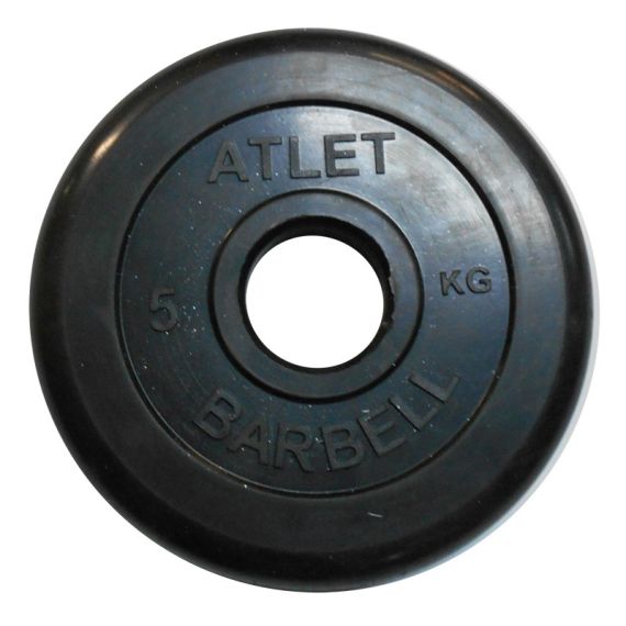 ДИСК ОБРЕЗИНЕННЫЙ BARBELL ATLET 5 КГ / ДИАМЕТР 51 ММ