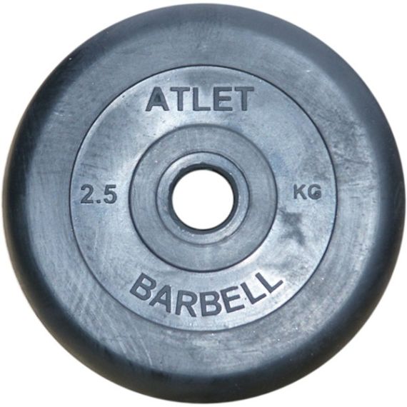 ДИСК ОБРЕЗИНЕННЫЙ BARBELL ATLET 2,5 КГ / ДИАМЕТР 26 ММ