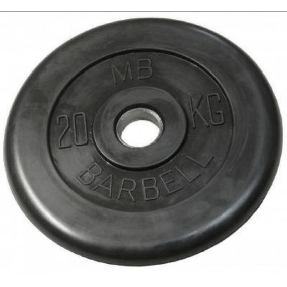 ДИСК ОБРЕЗИНЕННЫЙ BARBELL MB (МЕТАЛЛИЧЕСКАЯ ВТУЛКА) 20 КГ / ДИАМЕТР 31 ММ
