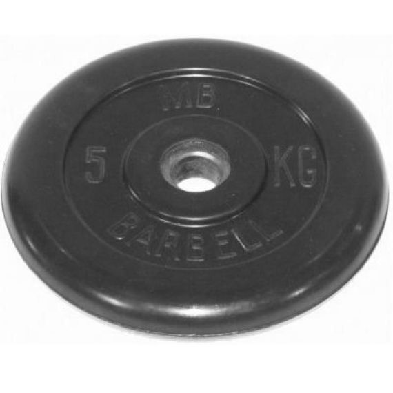 ДИСК ОБРЕЗИНЕННЫЙ BARBELL MB (МЕТАЛЛИЧЕСКАЯ ВТУЛКА) 5 КГ / ДИАМЕТР 31 ММ