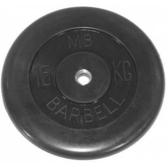 ДИСК ОБРЕЗИНЕННЫЙ BARBELL MB (МЕТАЛЛИЧЕСКАЯ ВТУЛКА) 15 КГ / ДИАМЕТР 51 ММ
