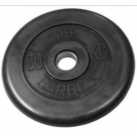 ДИСК ОБРЕЗИНЕННЫЙ BARBELL MB (МЕТАЛЛИЧЕСКАЯ ВТУЛКА) 20 КГ / ДИАМЕТР 51 ММ