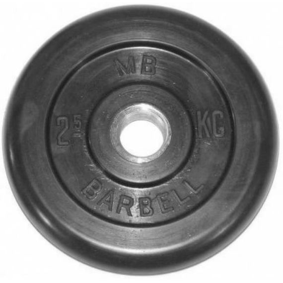 ДИСК ОБРЕЗИНЕННЫЙ BARBELL MB (МЕТАЛЛИЧЕСКАЯ ВТУЛКА) 2.5 КГ / ДИАМЕТР 51 ММ