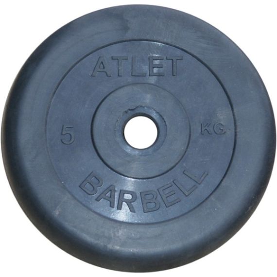 ДИСК ОБРЕЗИНЕННЫЙ BARBELL ATLET 5 КГ / ДИАМЕТР 31 ММ