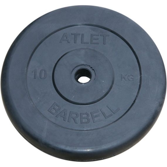 ДИСК ОБРЕЗИНЕННЫЙ BARBELL ATLET 10 КГ / ДИАМЕТР 31 ММ