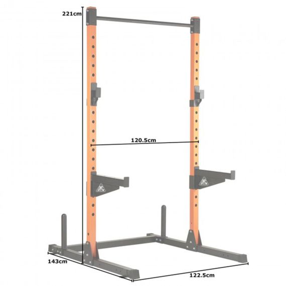 СТОЙКА СИЛОВАЯ DFC ЧЕРНЫЙ/ОРАНЖ. (ДВА КОРОБА)