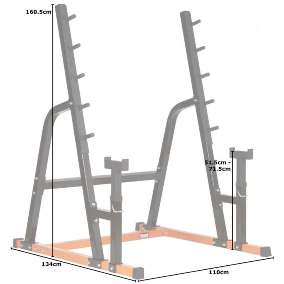 СТОЙКА ПОД ШТАНГУ DFC ЧЕРНАЯ/ОРАНЖ. DSST14 (ДВА КОРОБА)