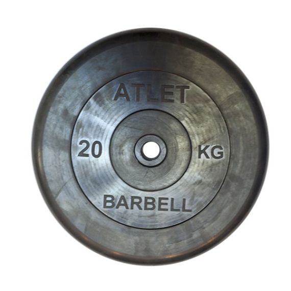 ДИСК ОБРЕЗИНЕННЫЙ BARBELL ATLET 20 КГ / ДИАМЕТР 31 ММ