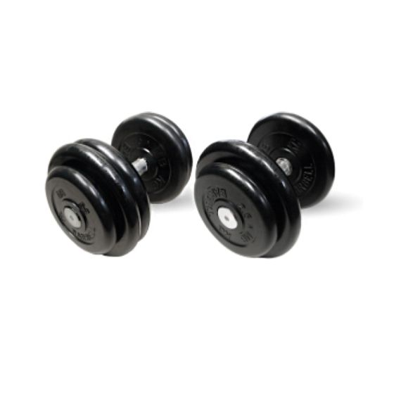 НЕРАЗБОРНАЯ ГАНТЕЛЬ C ВРАЩАЮЩЕЙСЯ РУЧКОЙ, 33.5 КГ