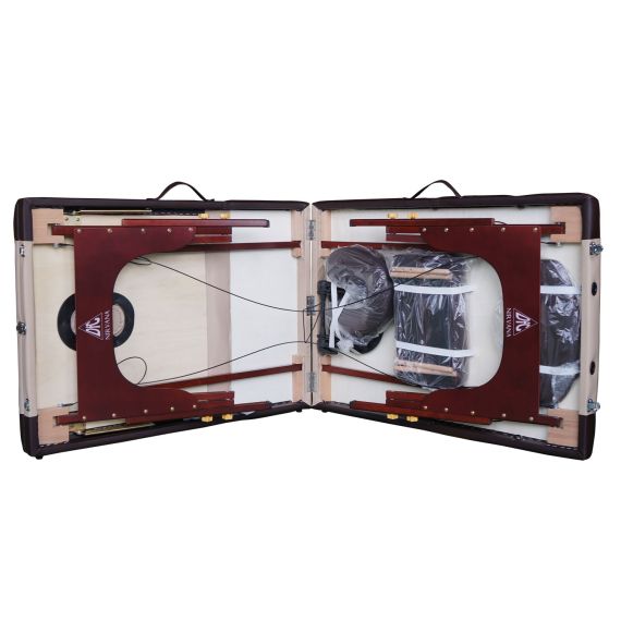 МАССАЖНЫЙ СТОЛ DFC NIRVANA, RELAX PRO , ДЕРЕВ. КОРИЧ. НОЖКИ, ЦВЕТ БЕЖЕВЫЙ С КОРИЧНЕВЫМ